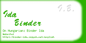 ida binder business card